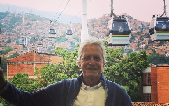Michael Douglas, como turista y de paseo por Medellín